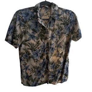 Analogy Size‎ M Vintage Floral Hawiaian Button Up  shirt
